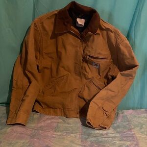 Men's Carhartt Duck Brown Coat Jacket lined zipper works fine sz 44